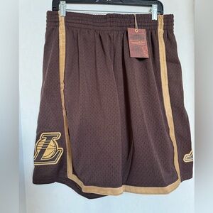 Mitchell & Ness LA Lakers Lux Brown Swingman Shorts 2009 NEW Brown Various Sizes